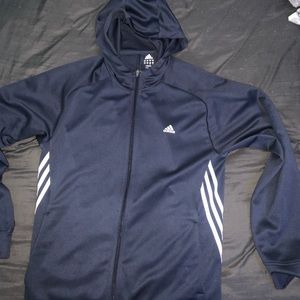 Adidas Blue White Striped Jacket